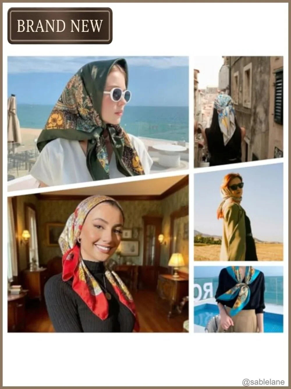 Satin Scarf for Women Large Square Head Wrap Hair Scarf